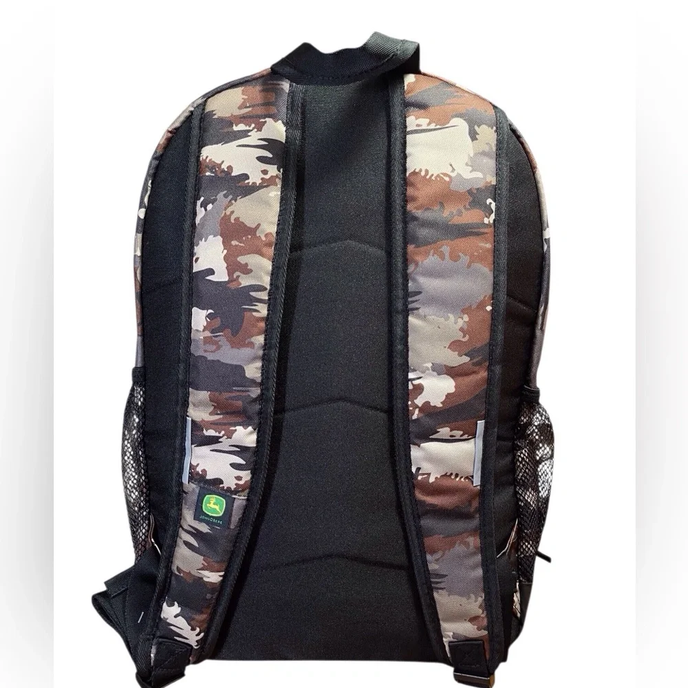 John Deere 18” backpack brown/urban camouflage laptop padded storage new w/tags
